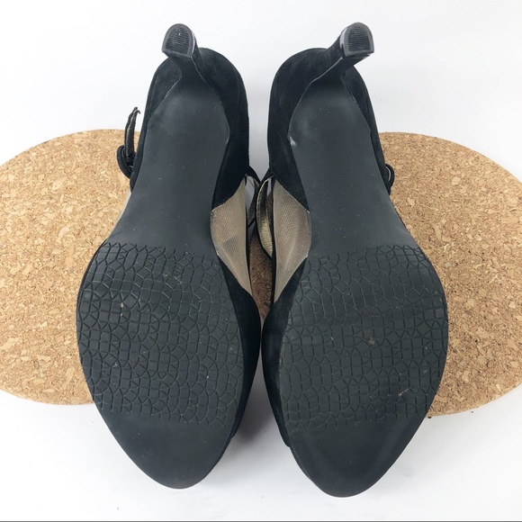 Audrey Brooke Marilyn Black Suede Heels, 8M - Picture 6 of 8